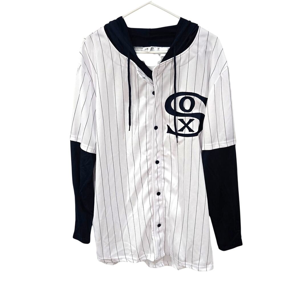 Chicago White Sox Sz XL 1920 Retro Jersey Hoodie White Pinstripe MLB SGA